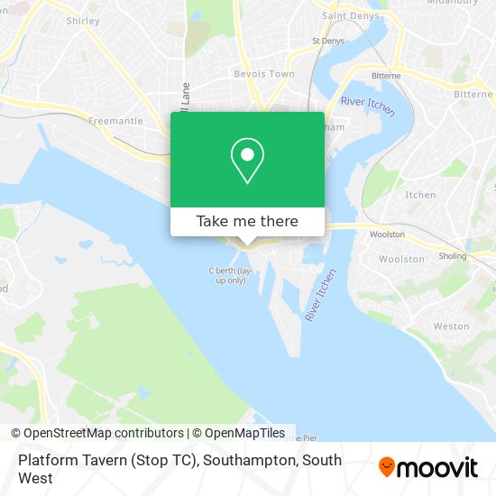 Platform Tavern (Stop TC), Southampton map