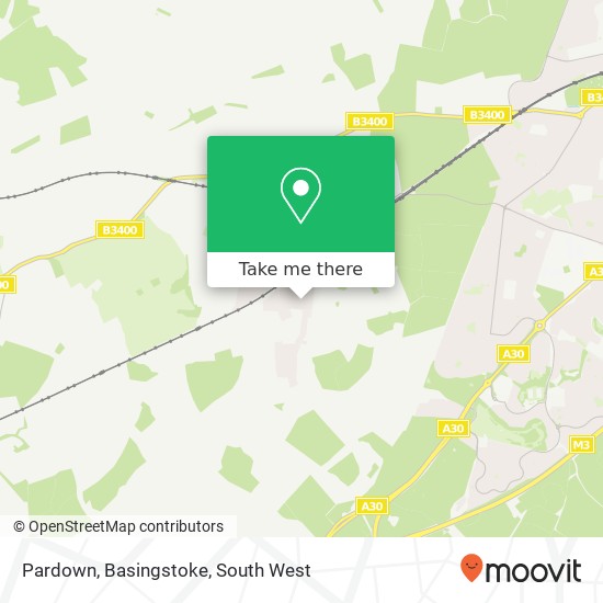 Pardown, Basingstoke map