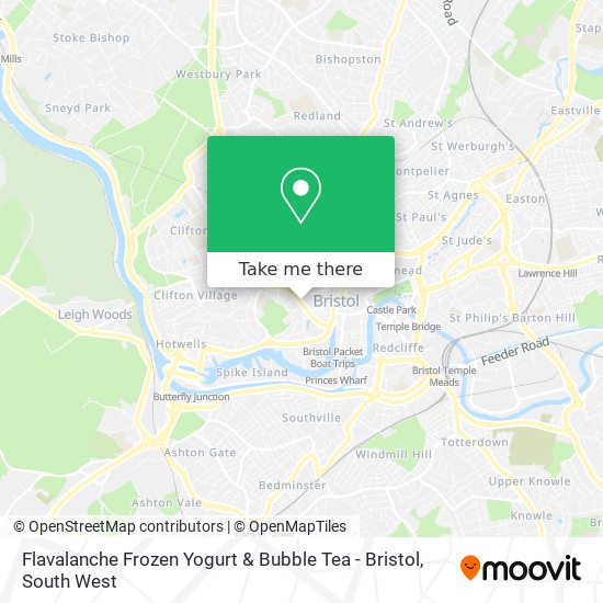 Flavalanche Frozen Yogurt & Bubble Tea - Bristol map