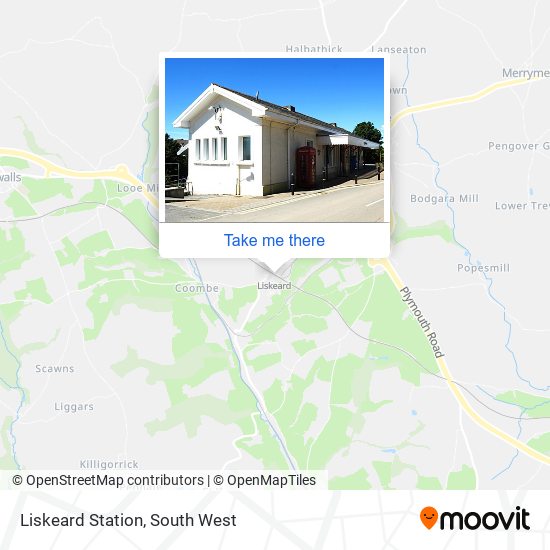 Liskeard Station map