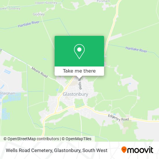 Wells Road Cemetery, Glastonbury map