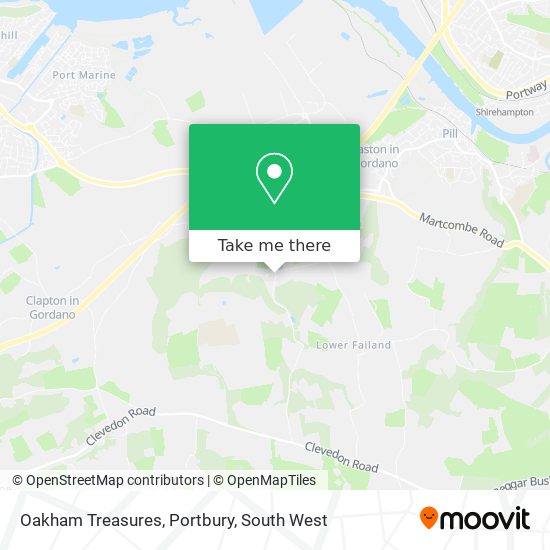 Oakham Treasures, Portbury map