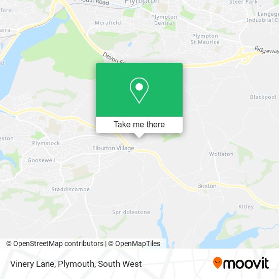 Vinery Lane, Plymouth map