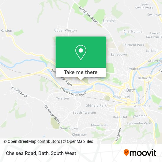 Chelsea Road, Bath map
