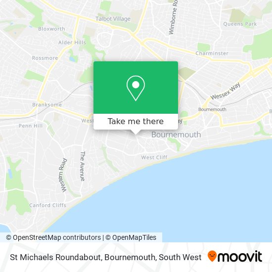 St Michaels Roundabout, Bournemouth map