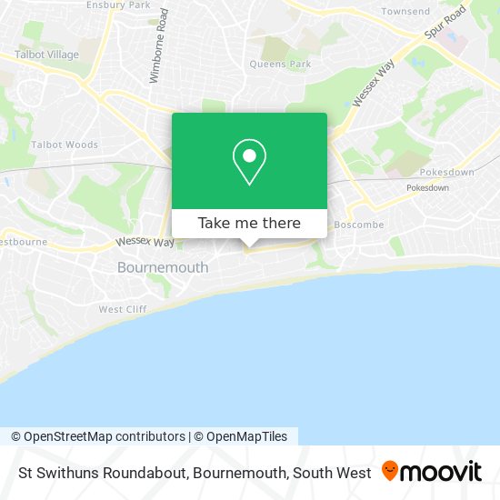 St Swithuns Roundabout, Bournemouth map