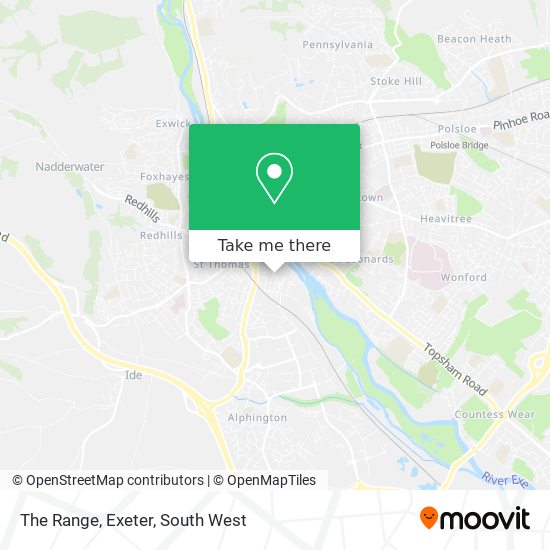 The Range, Exeter map