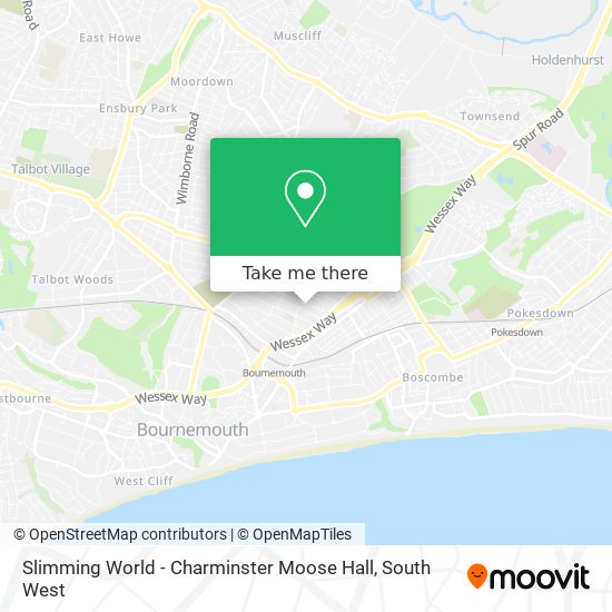 How to get to Slimming World Charminster Moose Hall in Bournemouth by