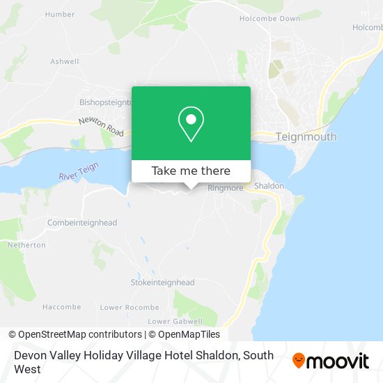 Devon Valley Holiday Village Hotel Shaldon map