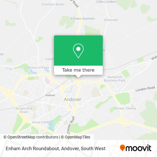 Enham Arch Roundabout, Andover map