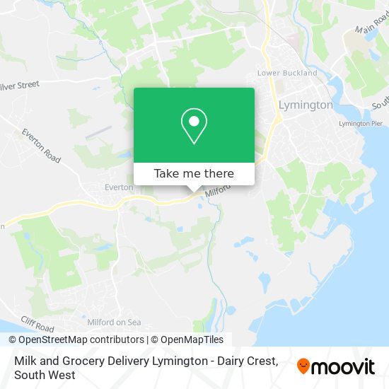 Milk and Grocery Delivery Lymington - Dairy Crest map