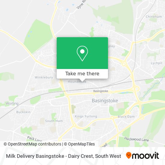 Milk Delivery Basingstoke - Dairy Crest map