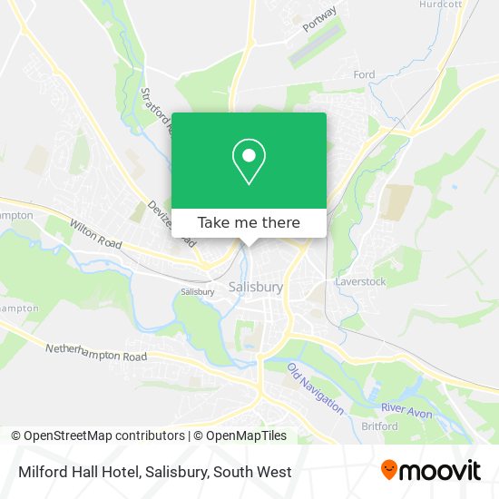 Milford Hall Hotel, Salisbury map