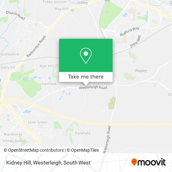 Kidney Hill, Westerleigh map