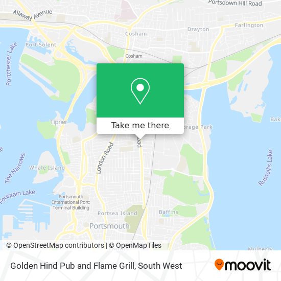 Golden Hind Pub and Flame Grill map