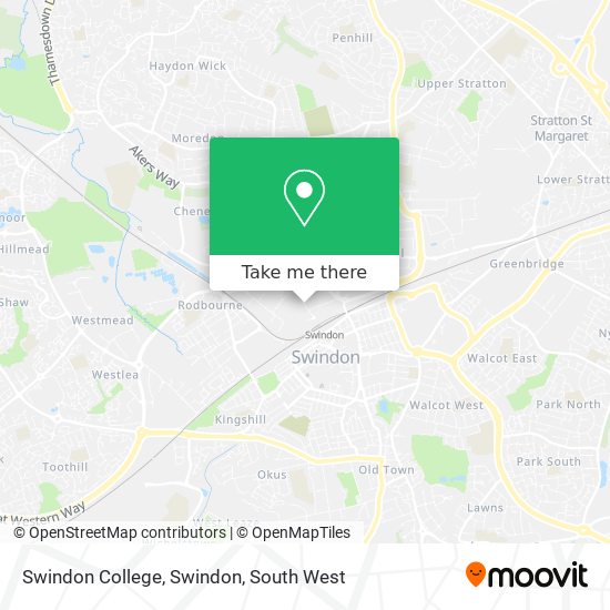 Swindon College, Swindon map
