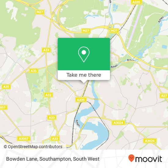 Bowden Lane, Southampton map