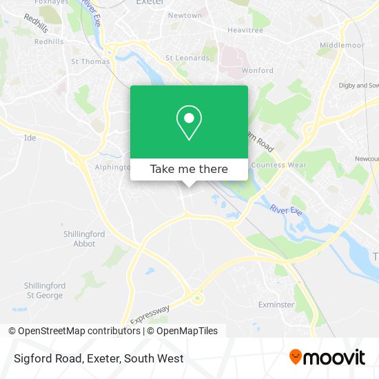 Sigford Road, Exeter map