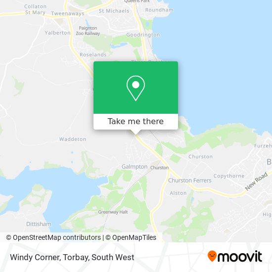 Windy Corner, Torbay map