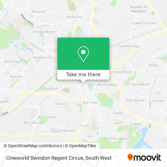 Cineworld Swindon Regent Circus map