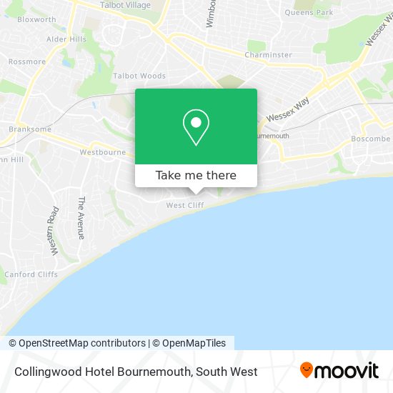 Collingwood Hotel Bournemouth map