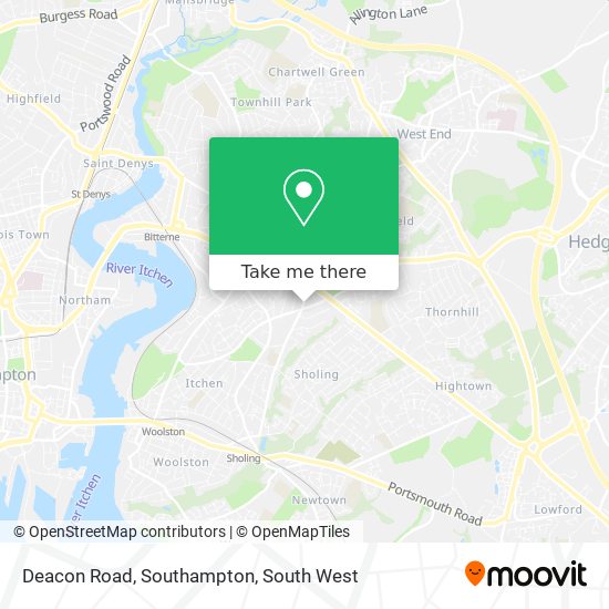 Deacon Road, Southampton map