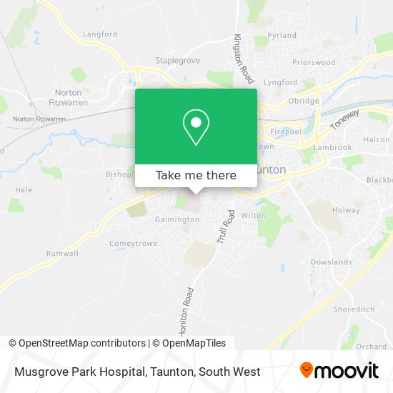 Musgrove Park Hospital, Taunton map