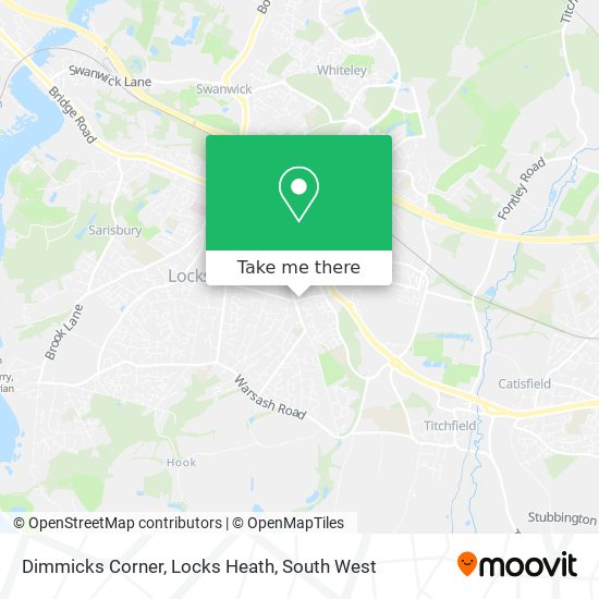 Dimmicks Corner, Locks Heath map