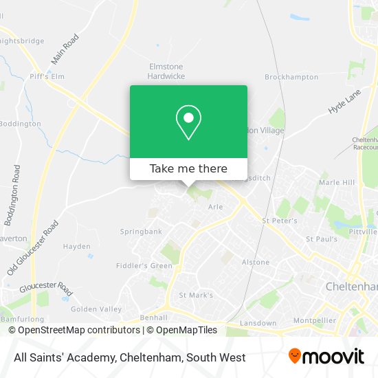 All Saints' Academy, Cheltenham map