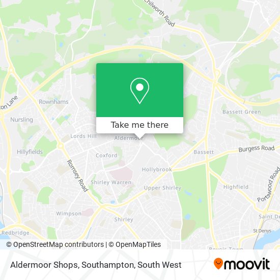 Aldermoor Shops, Southampton map