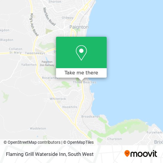 Flaming Grill Waterside Inn map