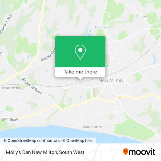 Molly's Den New Milton map