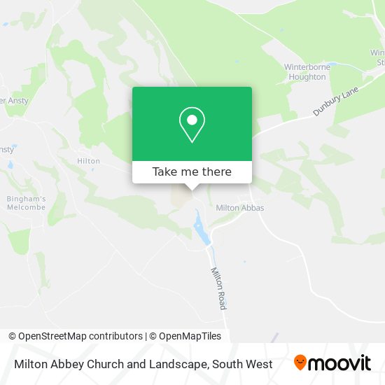 Milton Abbey Church and Landscape map