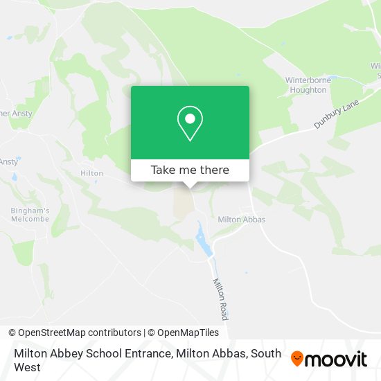 Milton Abbey School Entrance, Milton Abbas map