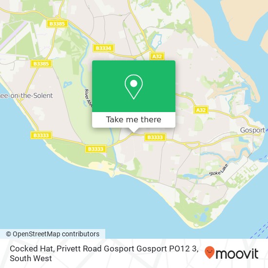 Cocked Hat, Privett Road Gosport Gosport PO12 3 map