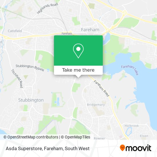 Asda Superstore, Fareham map