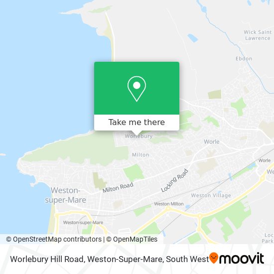 Worlebury Hill Road, Weston-Super-Mare map
