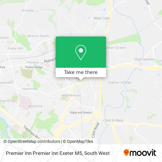 Premier Inn Premier Inn Exeter M5 map