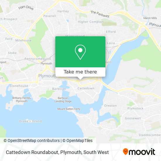 Cattedown Roundabout, Plymouth map