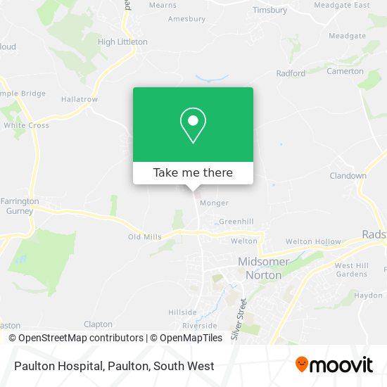 Paulton Hospital, Paulton map
