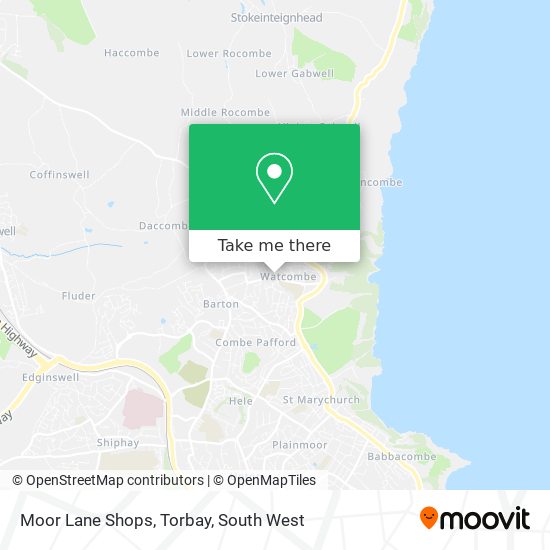 Moor Lane Shops, Torbay map