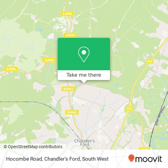 Hocombe Road, Chandler's Ford map