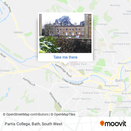 Partis College, Bath map