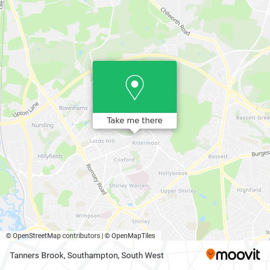 Tanners Brook, Southampton map