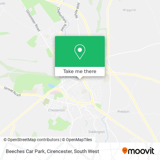 Beeches Car Park, Cirencester map