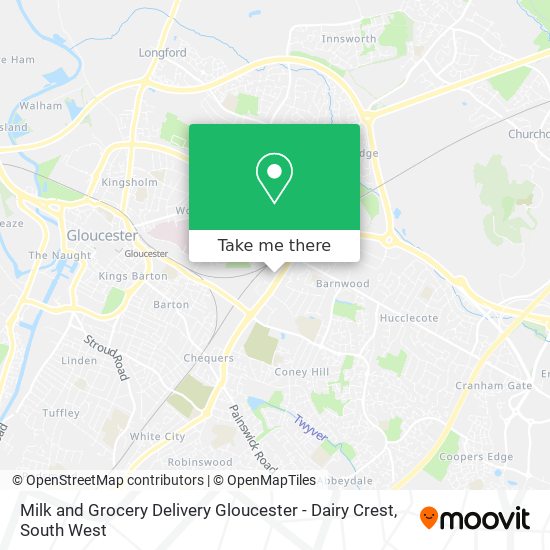 Milk and Grocery Delivery Gloucester - Dairy Crest map