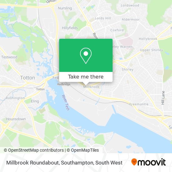 Millbrook Roundabout, Southampton map