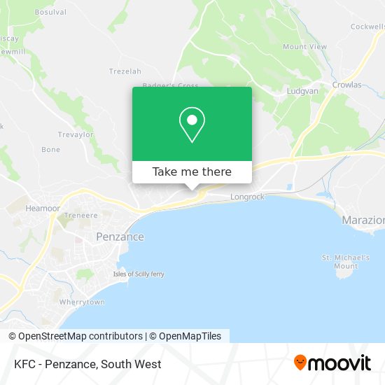 KFC - Penzance map