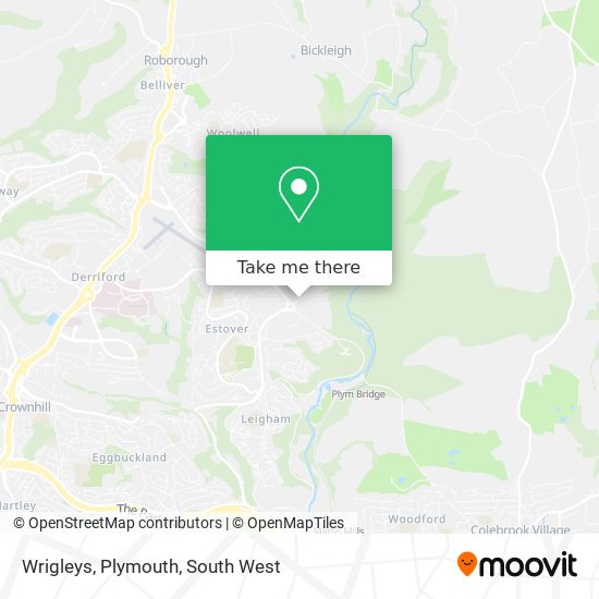 Wrigleys, Plymouth map