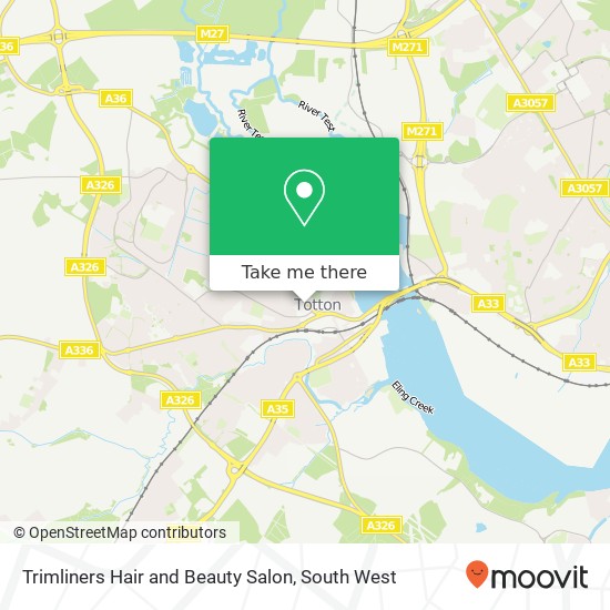 Trimliners Hair and Beauty Salon, 33 Salisbury Road Totton Southampton SO40 3HX map